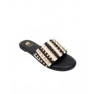 NEW CAMEL THREADS women's flirtini sandal in black and white stripe